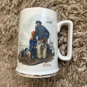 Vintage Norman Rockwell Mug, “Looking Out To Sea”